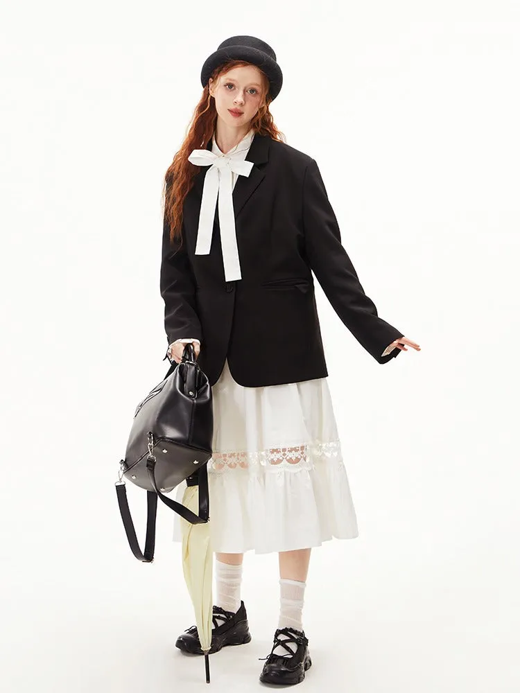 College Style Tailored Jacket & Pleated Skirt【s0000003551】