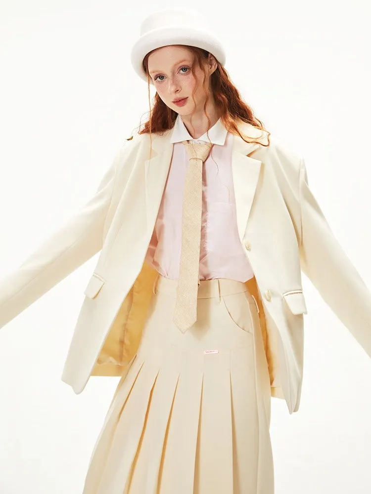 College Style Tailored Jacket & Pleated Skirt【s0000003551】