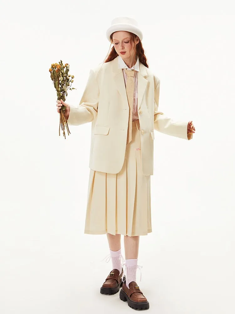 College Style Tailored Jacket & Pleated Skirt【s0000003551】