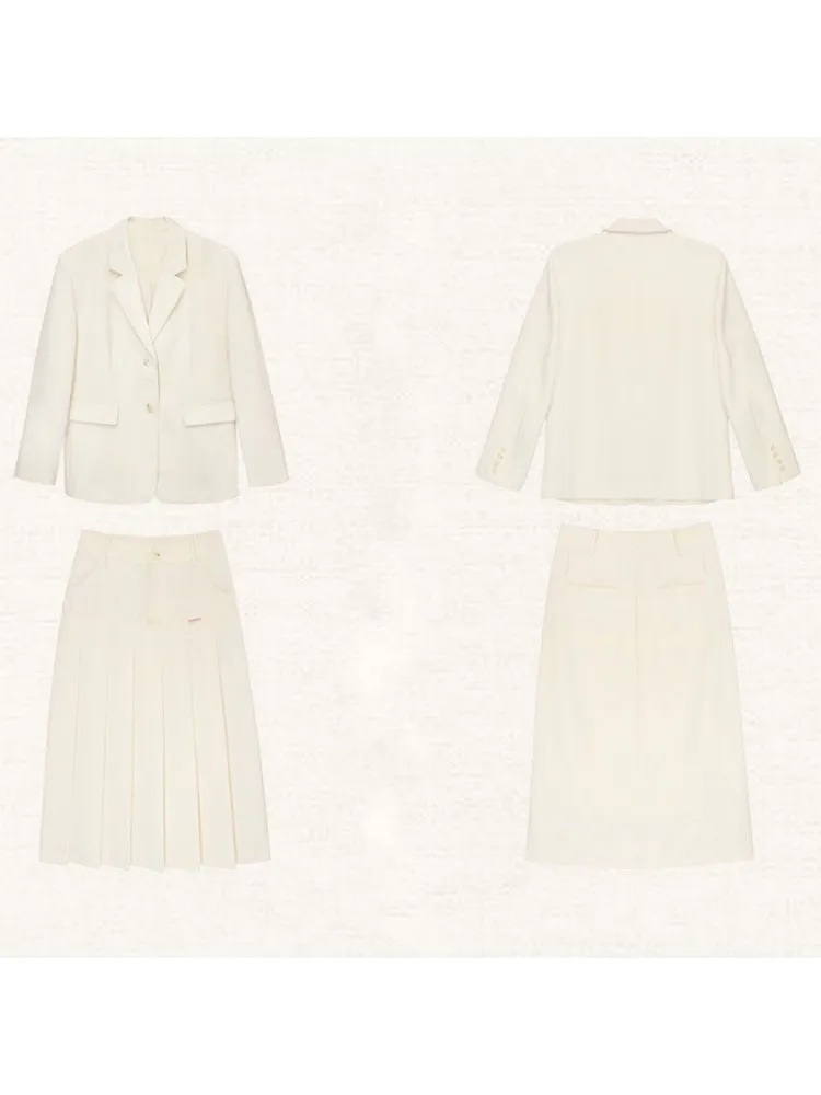 College Style Tailored Jacket & Pleated Skirt【s0000003551】