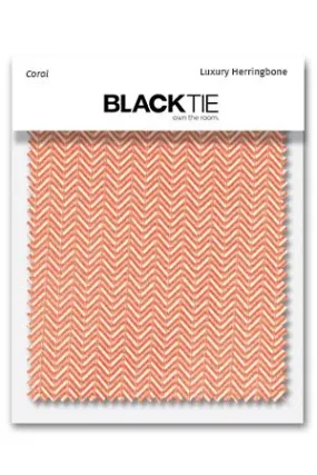 Coral Herringbone Fabric Swatch