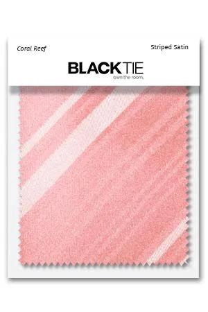 Coral Reef Striped Satin Fabric Swatch