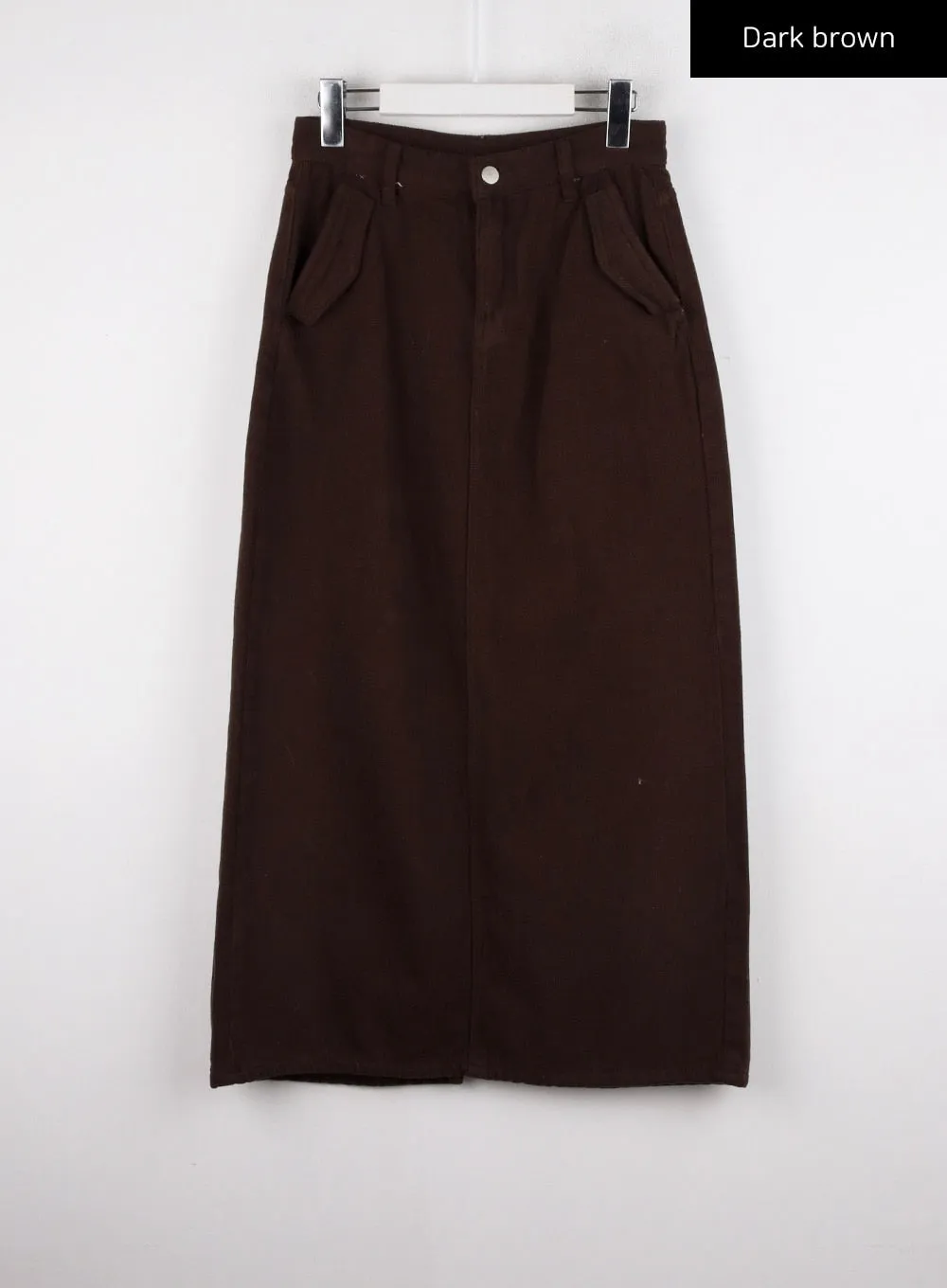 Corduroy Mid-Rise Solid Maxi Skirt CD315