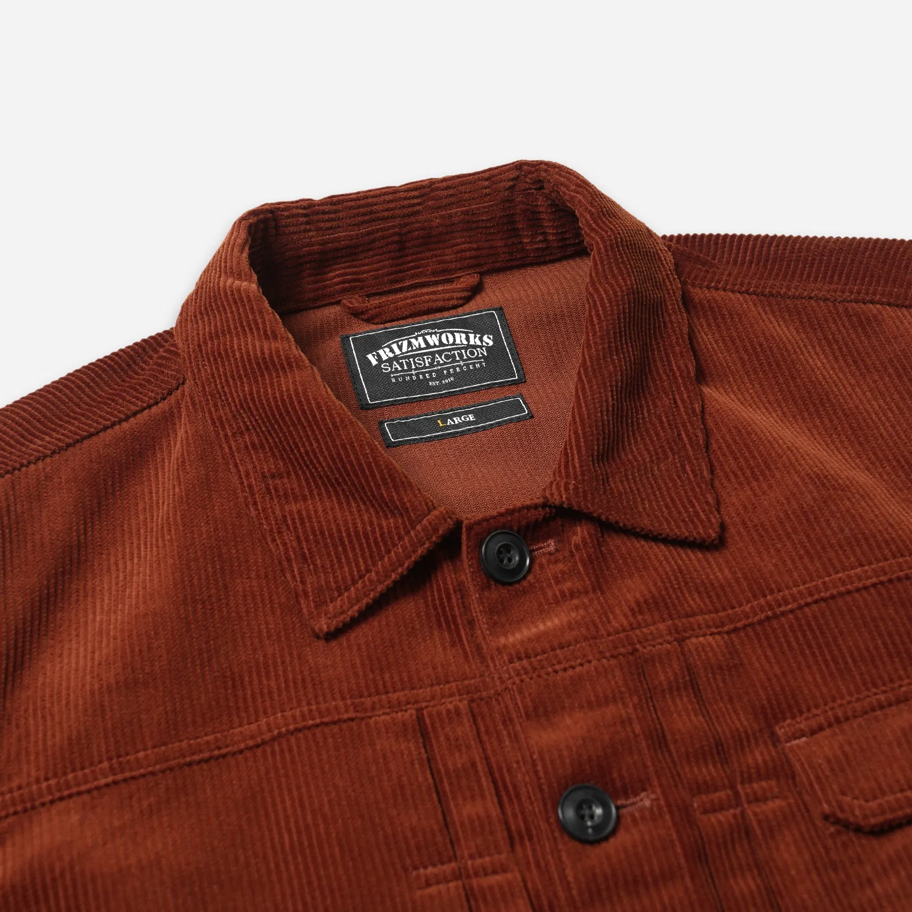 CORDUROY TRUCKER JACKET - BRICK