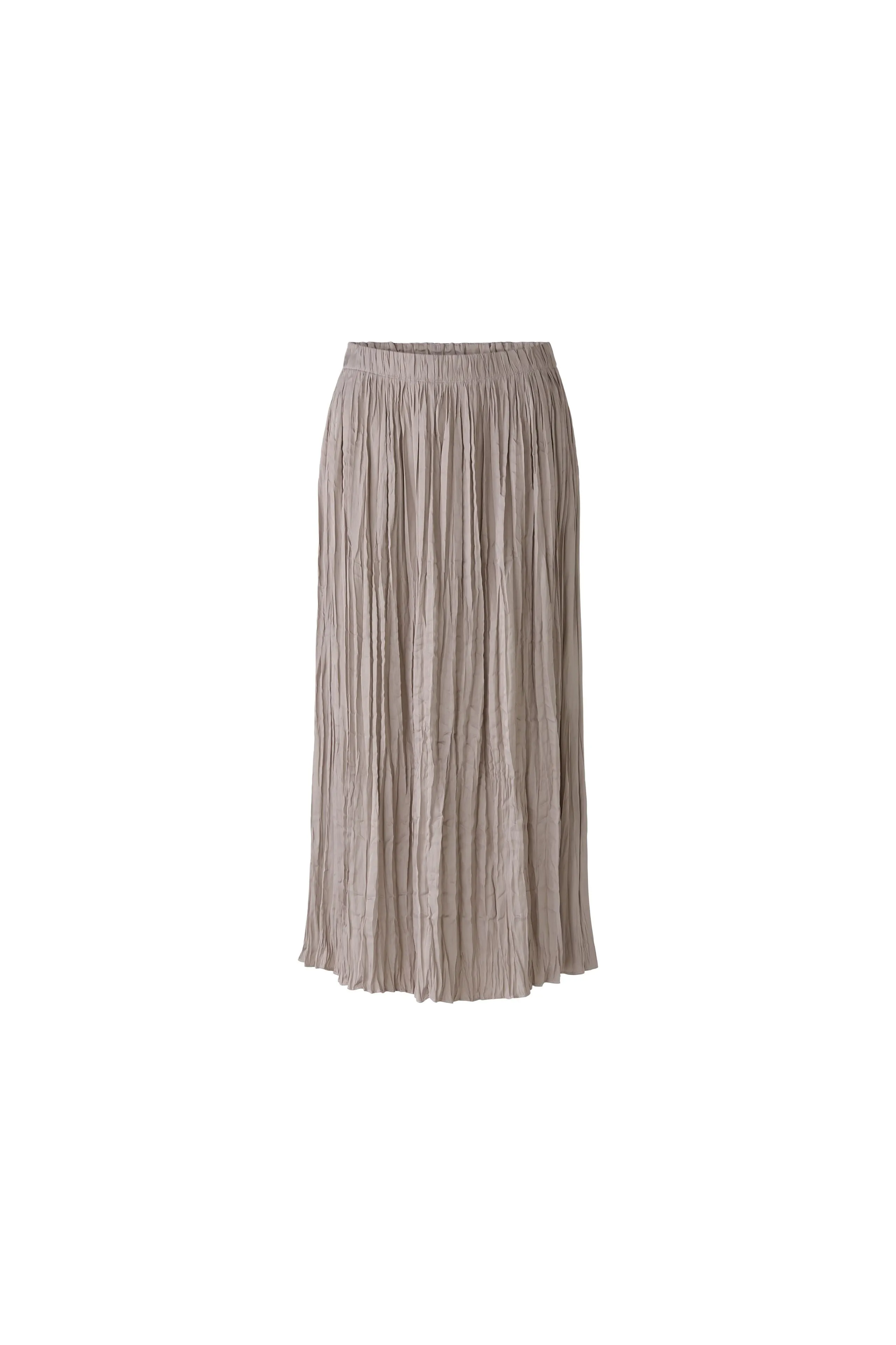 Crinkle Look Maxi Skirt in Light Stone