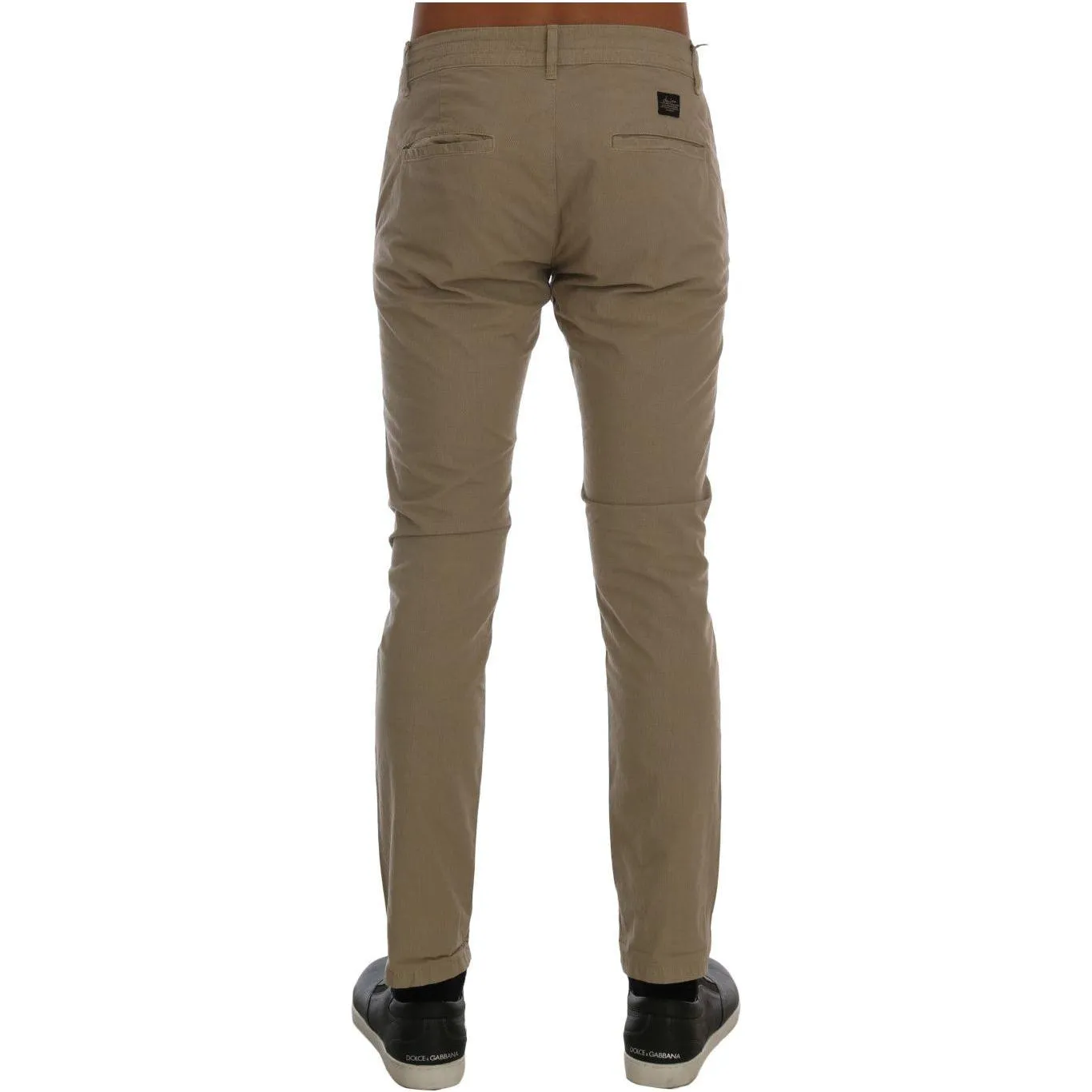 Daniele Alessandrini Beige Slim Fit Chinos for Sophisticated Style