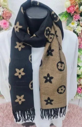 Designer Inspired Style Two Tone LV Scarf (4 Colours)