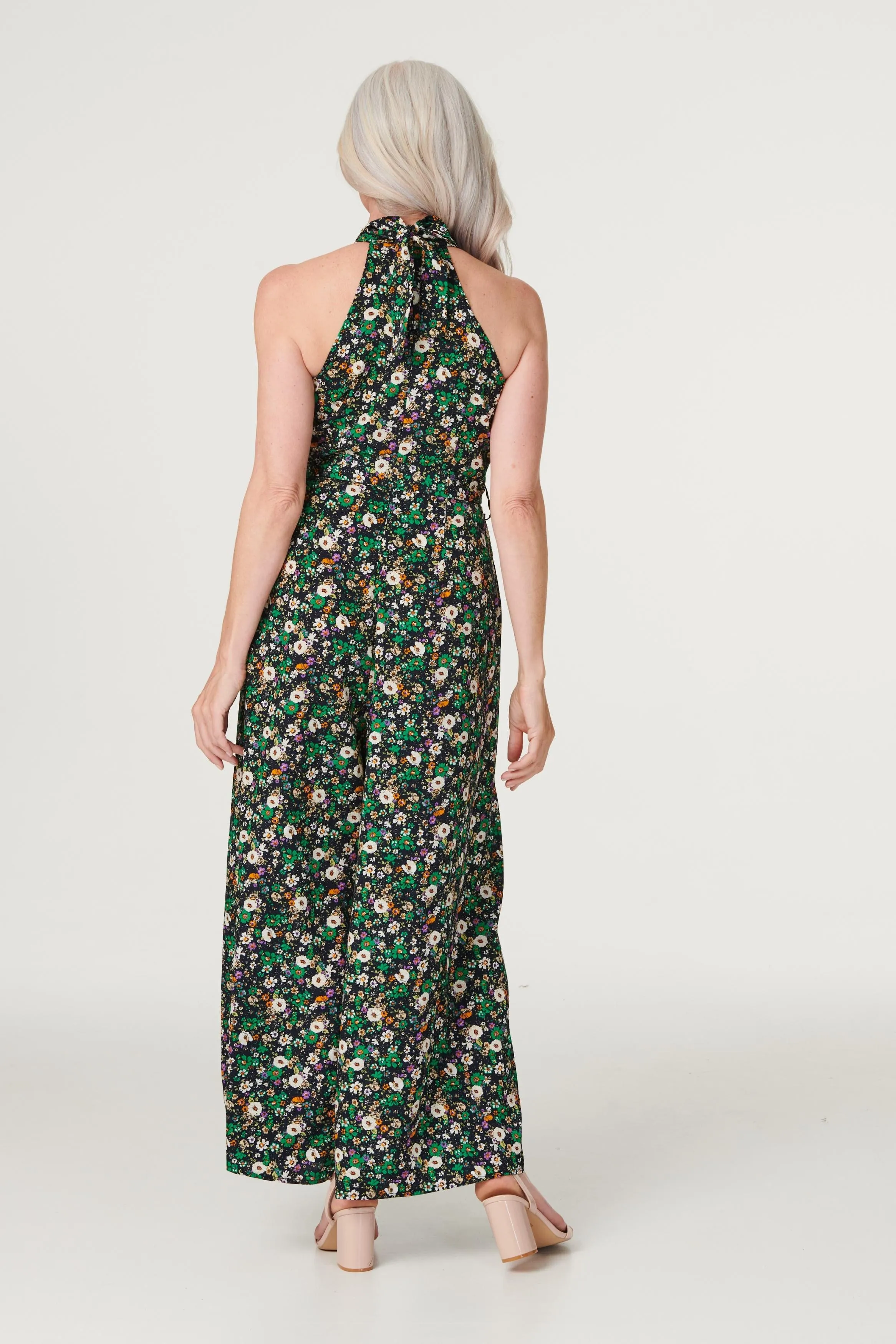 Ditsy Floral High Neck Jumpsuit