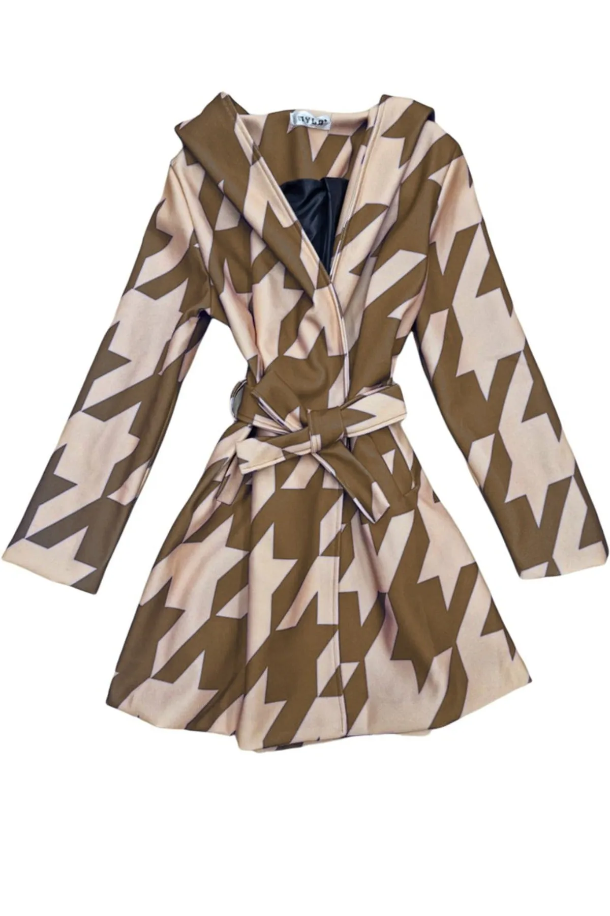 Dogtooth Print Coat