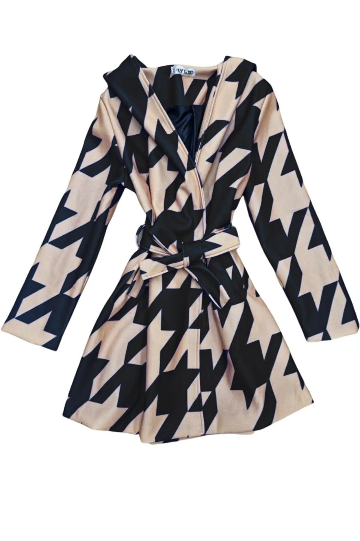 Dogtooth Print Coat