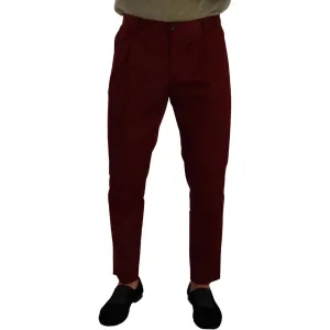 Dolce & Gabbana Elegant Dark Red Dress Chinos for Men