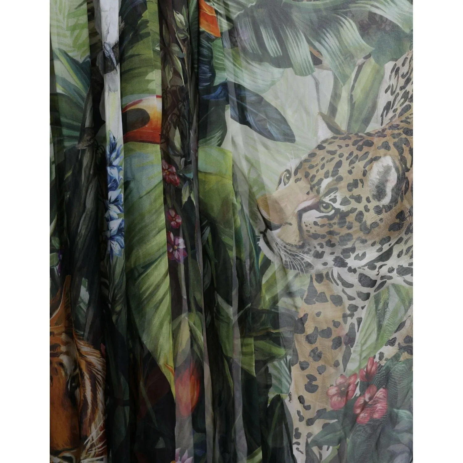 Dolce & Gabbana Elegant Jungle Print Maxi Silk Dress