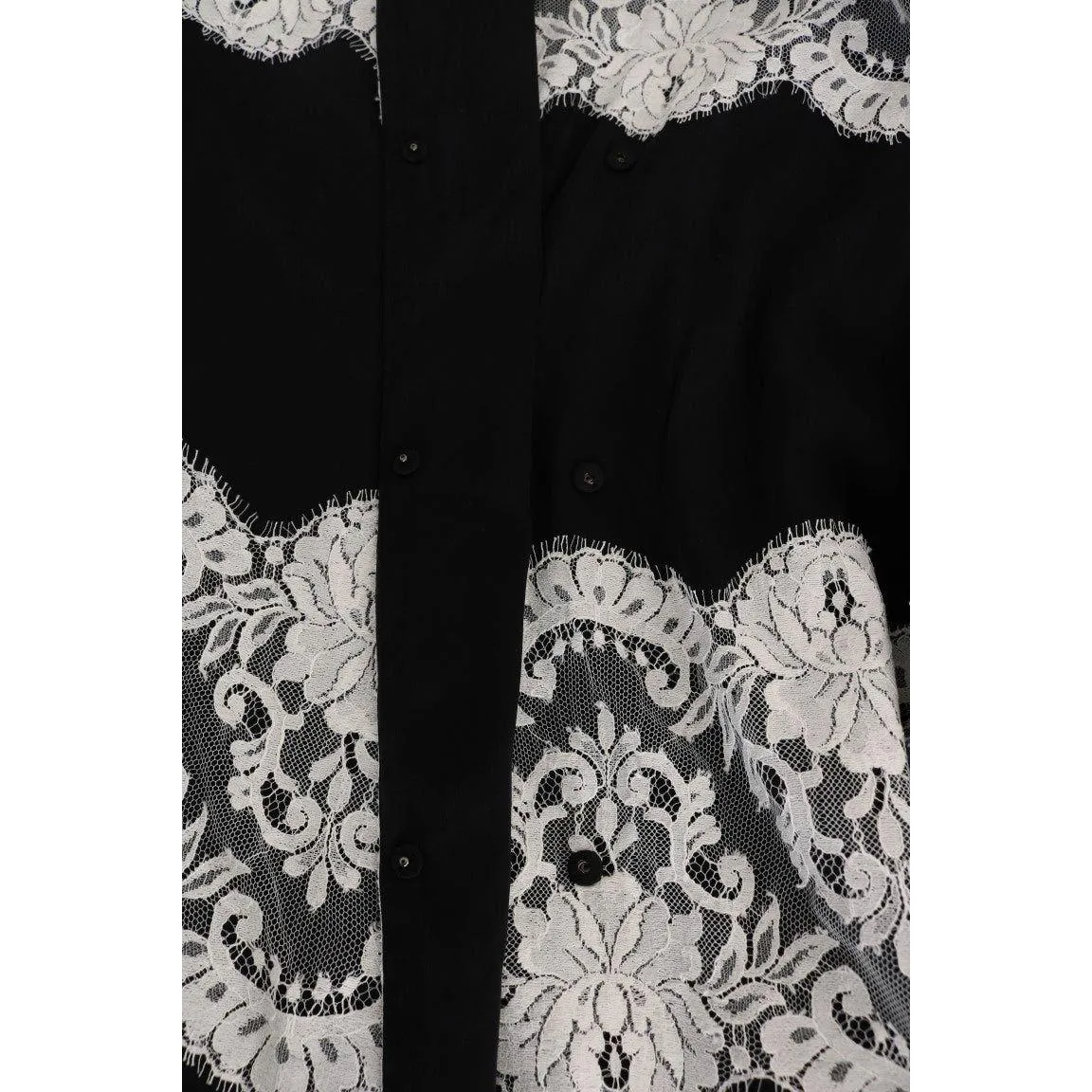 Dolce & Gabbana Elegant Silk Floral Lace Kaftan Maxi Dress