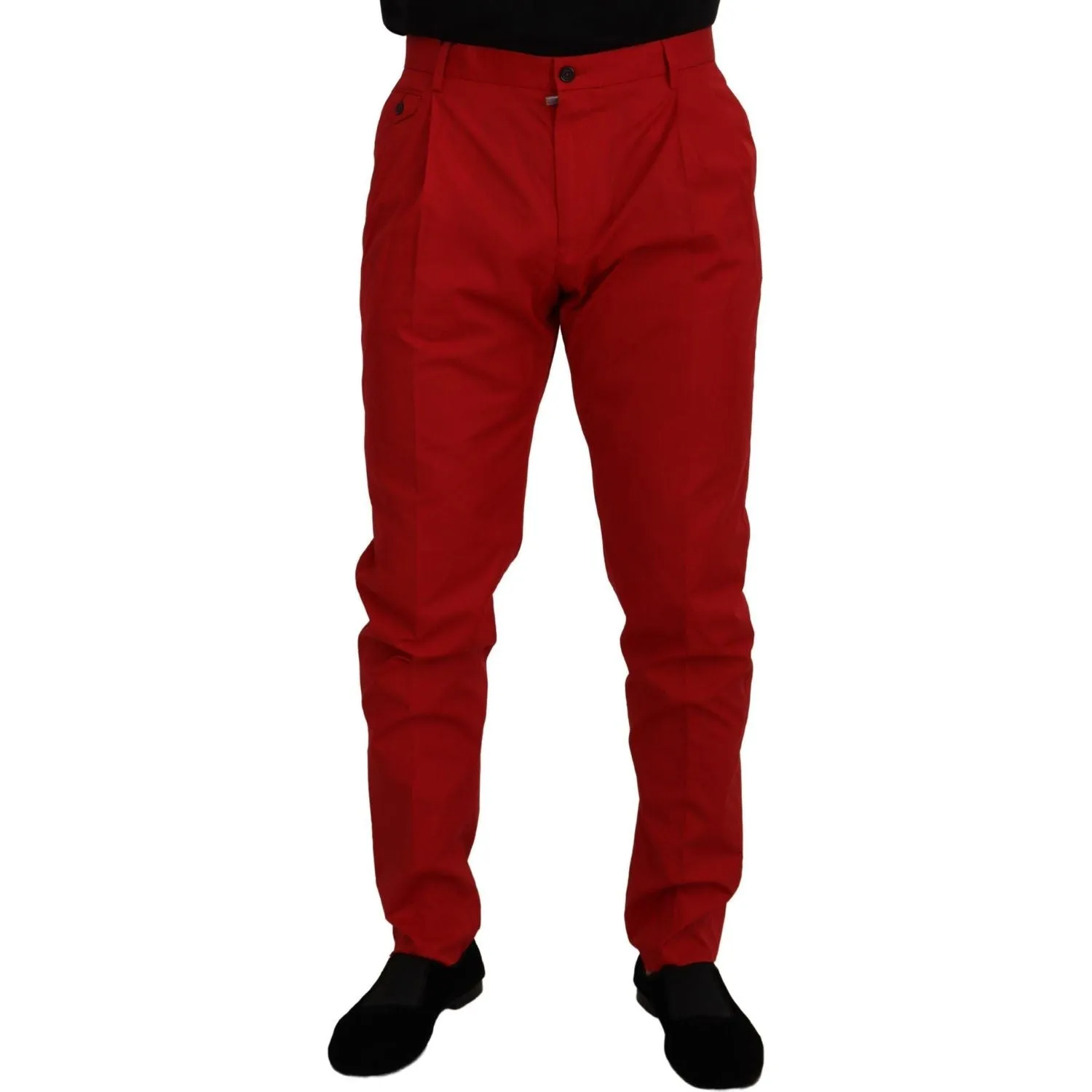 Dolce & Gabbana Elegant Slim Fit Crimson Chinos