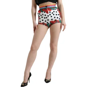 Dolce & Gabbana Multicolor Silk High Waist Hot Pants