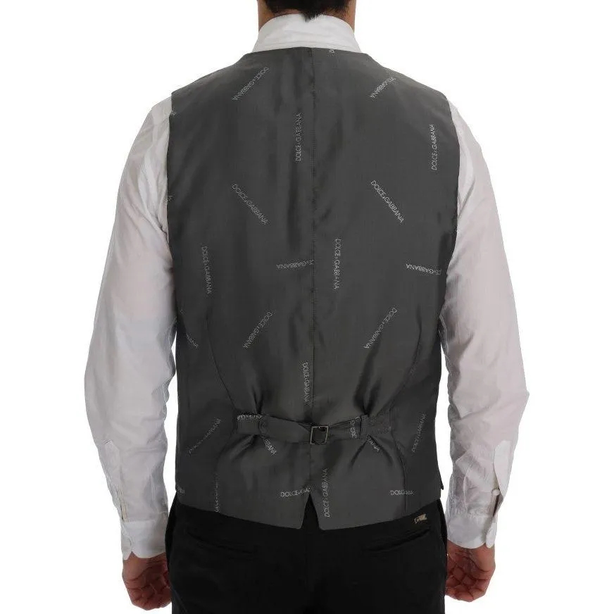 Dolce & Gabbana Sleek Gray Single-Breasted Waistcoat Vest