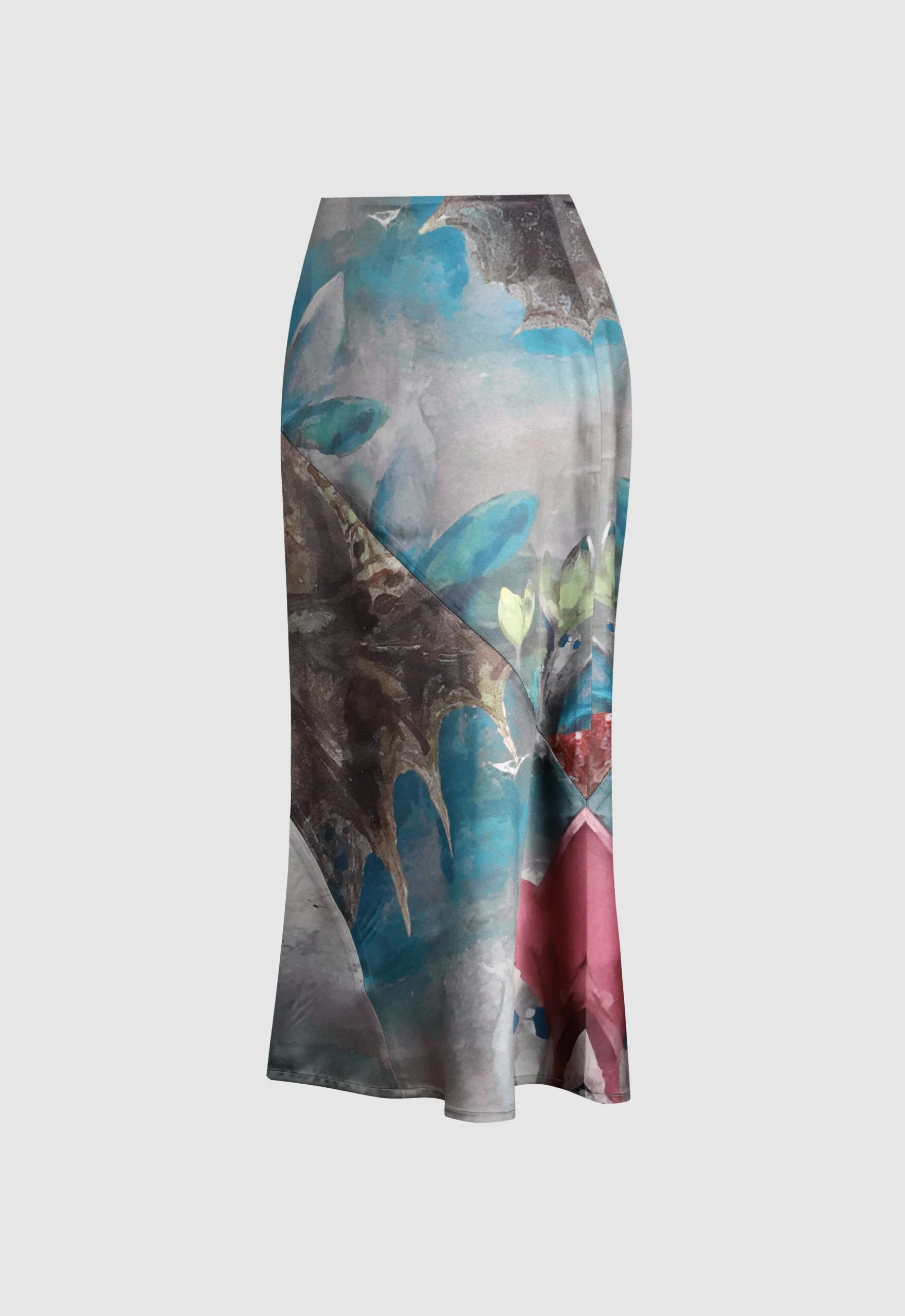 DREAM OF THE ORIENT MIDI SATIN SKIRT