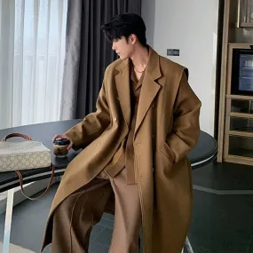 Elegant Double-Breasted Woolen Coat