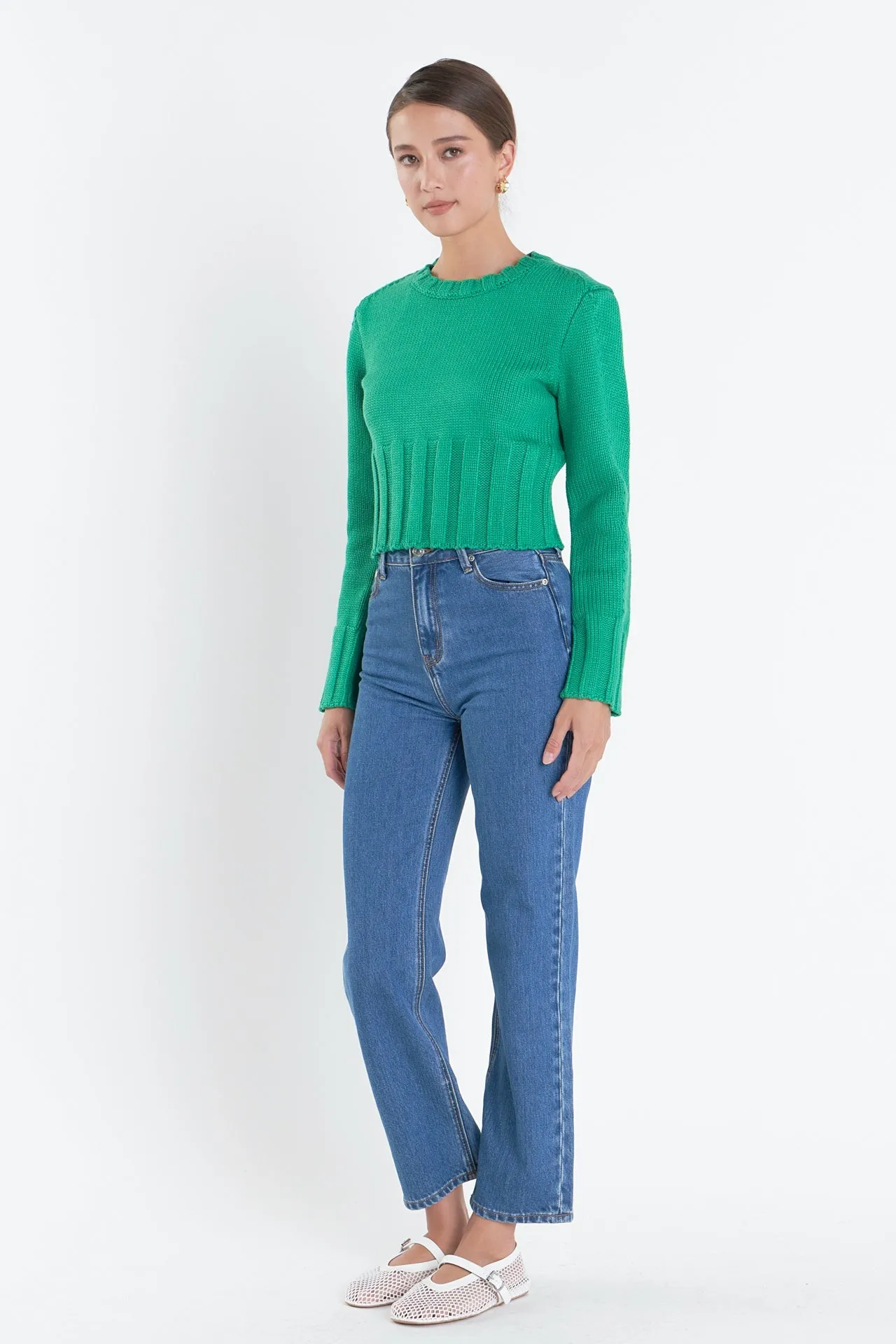 English Factory - Open Back Cropped Sweater