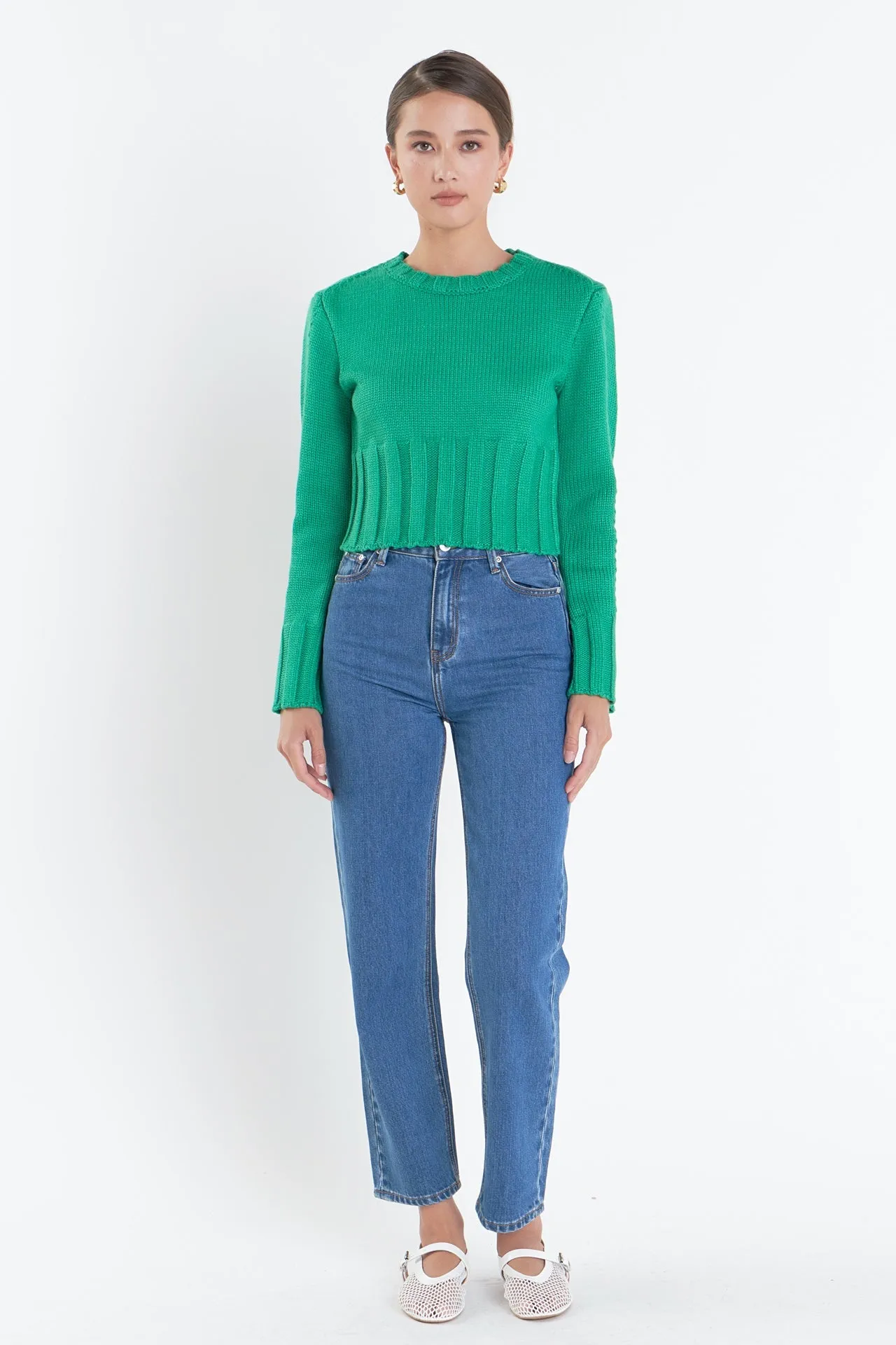 English Factory - Open Back Cropped Sweater