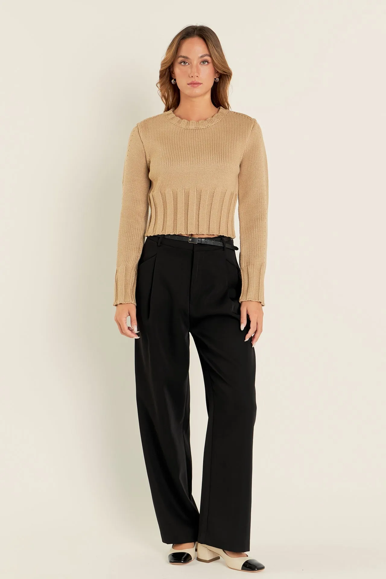 English Factory - Open Back Cropped Sweater