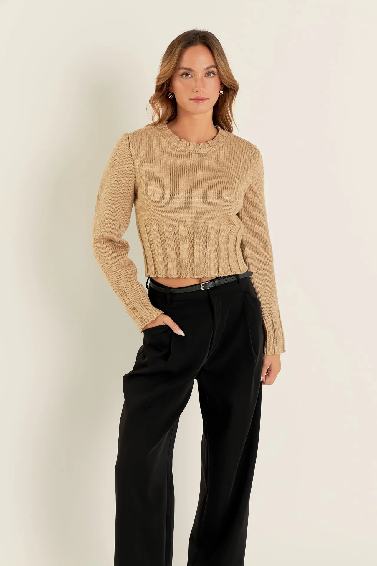 English Factory - Open Back Cropped Sweater