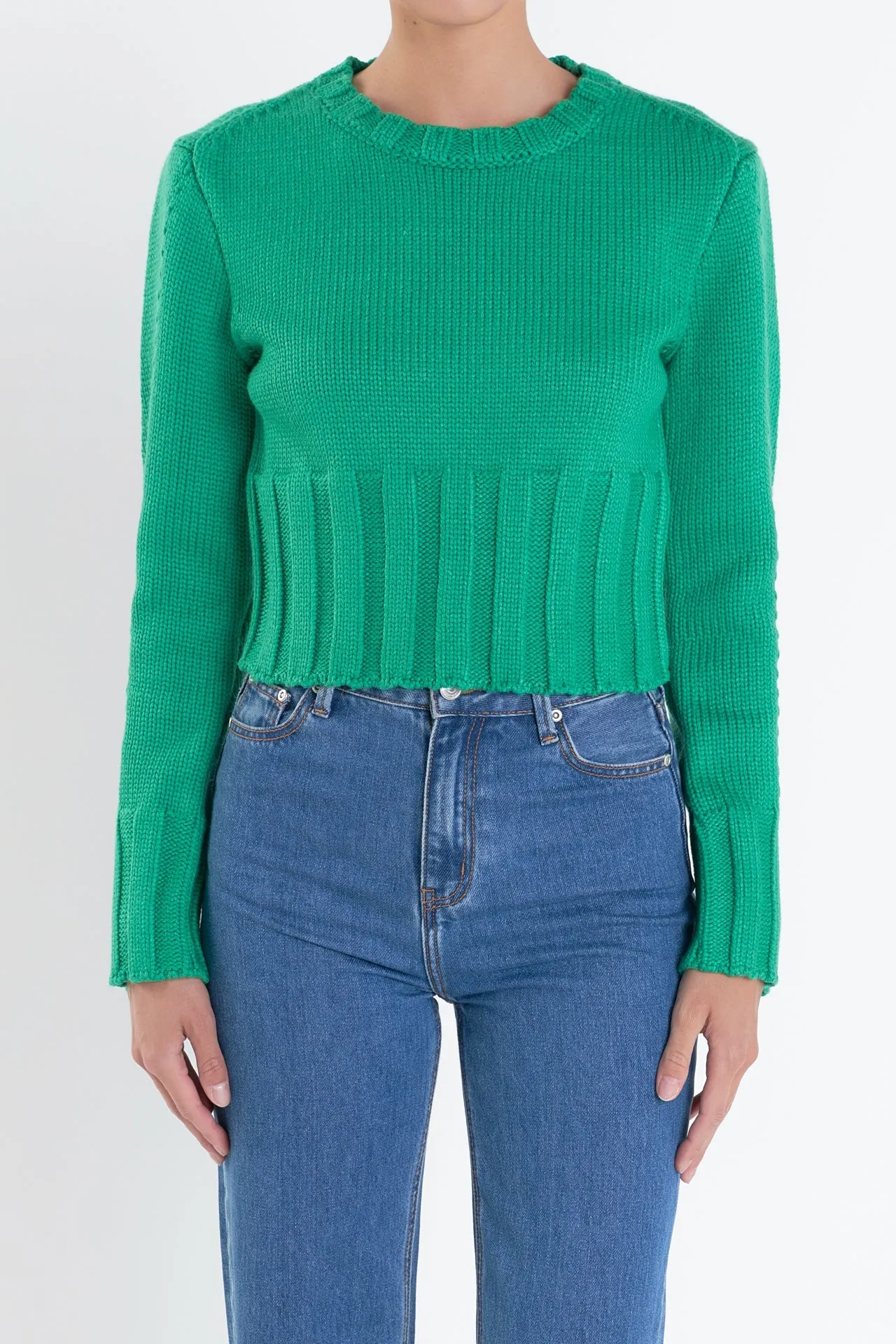 English Factory - Open Back Cropped Sweater