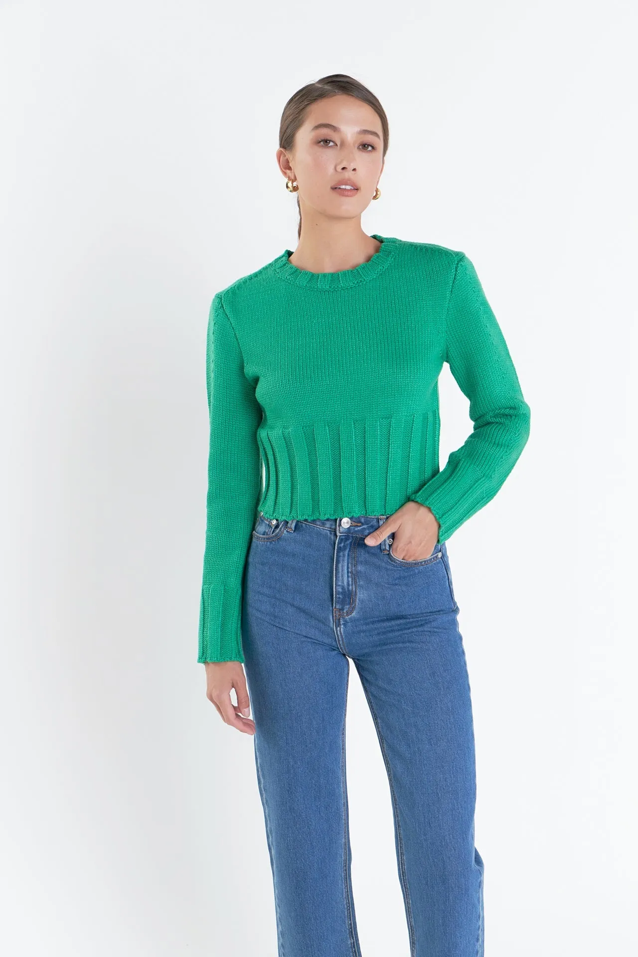 English Factory - Open Back Cropped Sweater