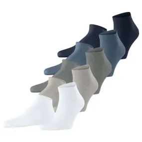 Esprit Solid Mix 5 Pack Sneaker Socks - White/Grey -