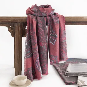 FH23-5288 cashew flower printed scarf