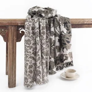 FH23-5409 Plants and flowers winter scarf