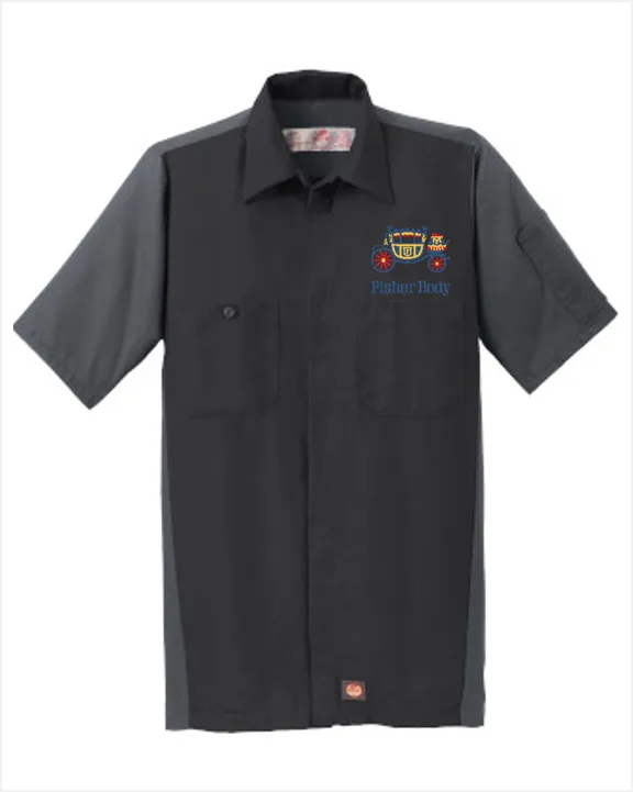 Fisher Body Red Kap Short Sleeve Two-Tone Mechanic Shirt