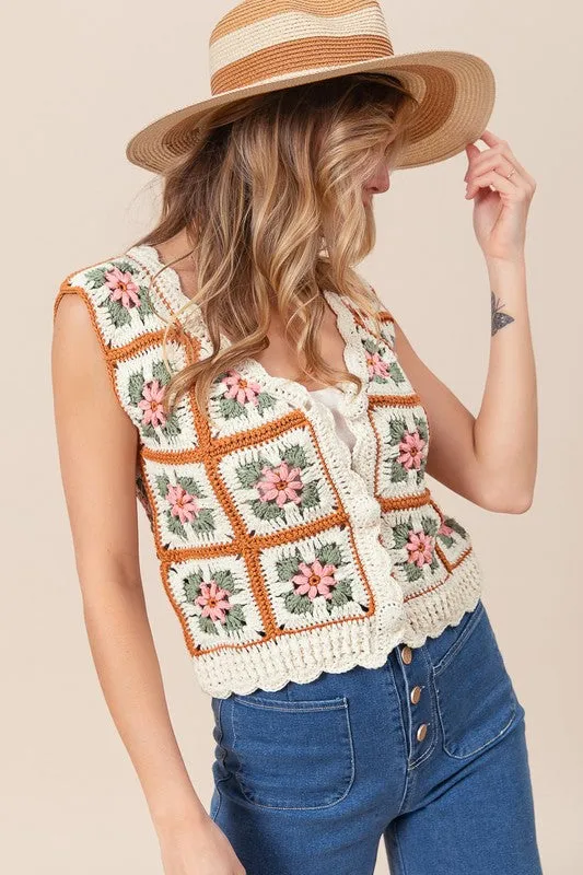 Flores Crochet Vest