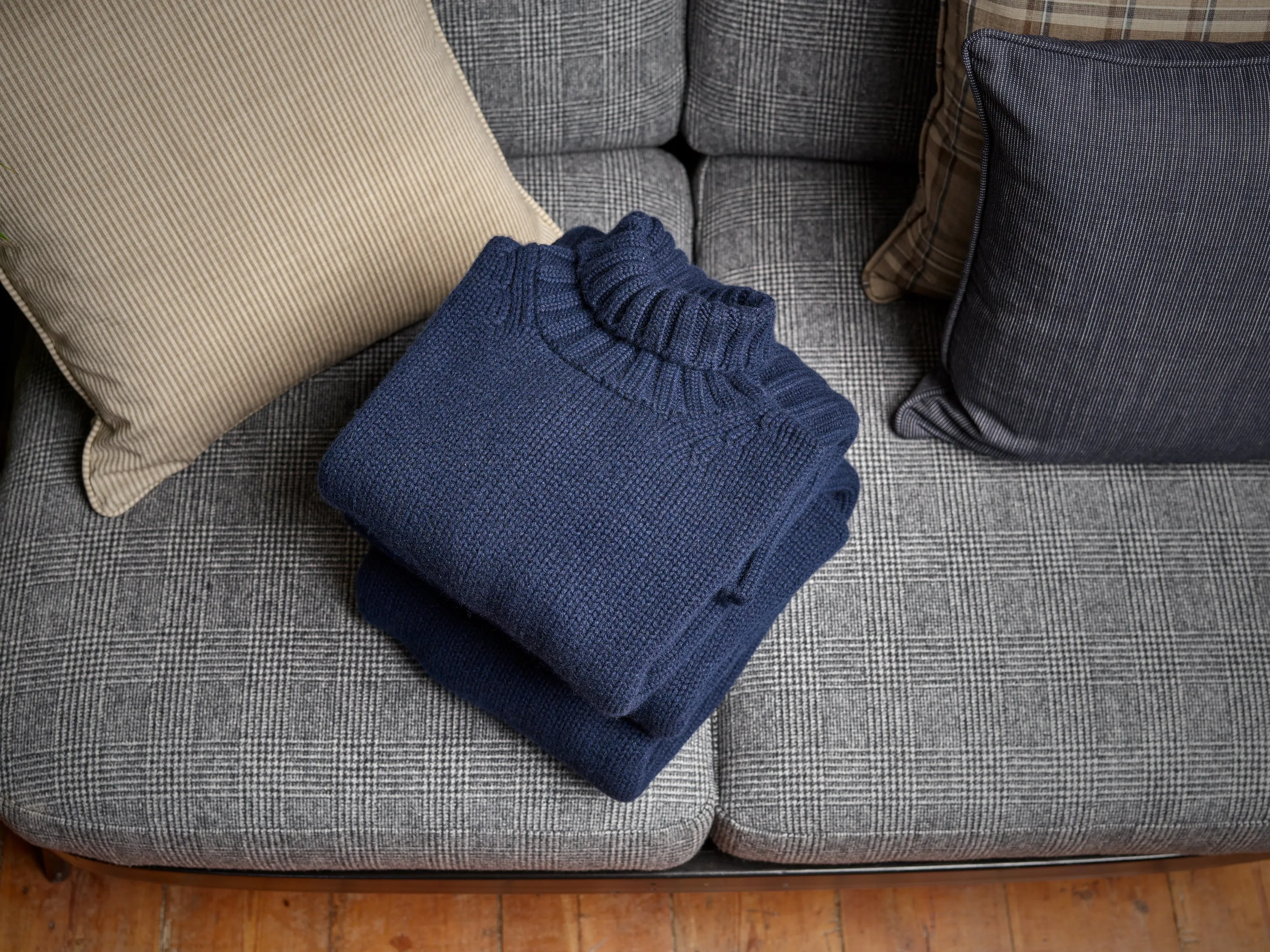 FOX x CORGI Dark Royal Blue Cashmere Roll Neck Pullover