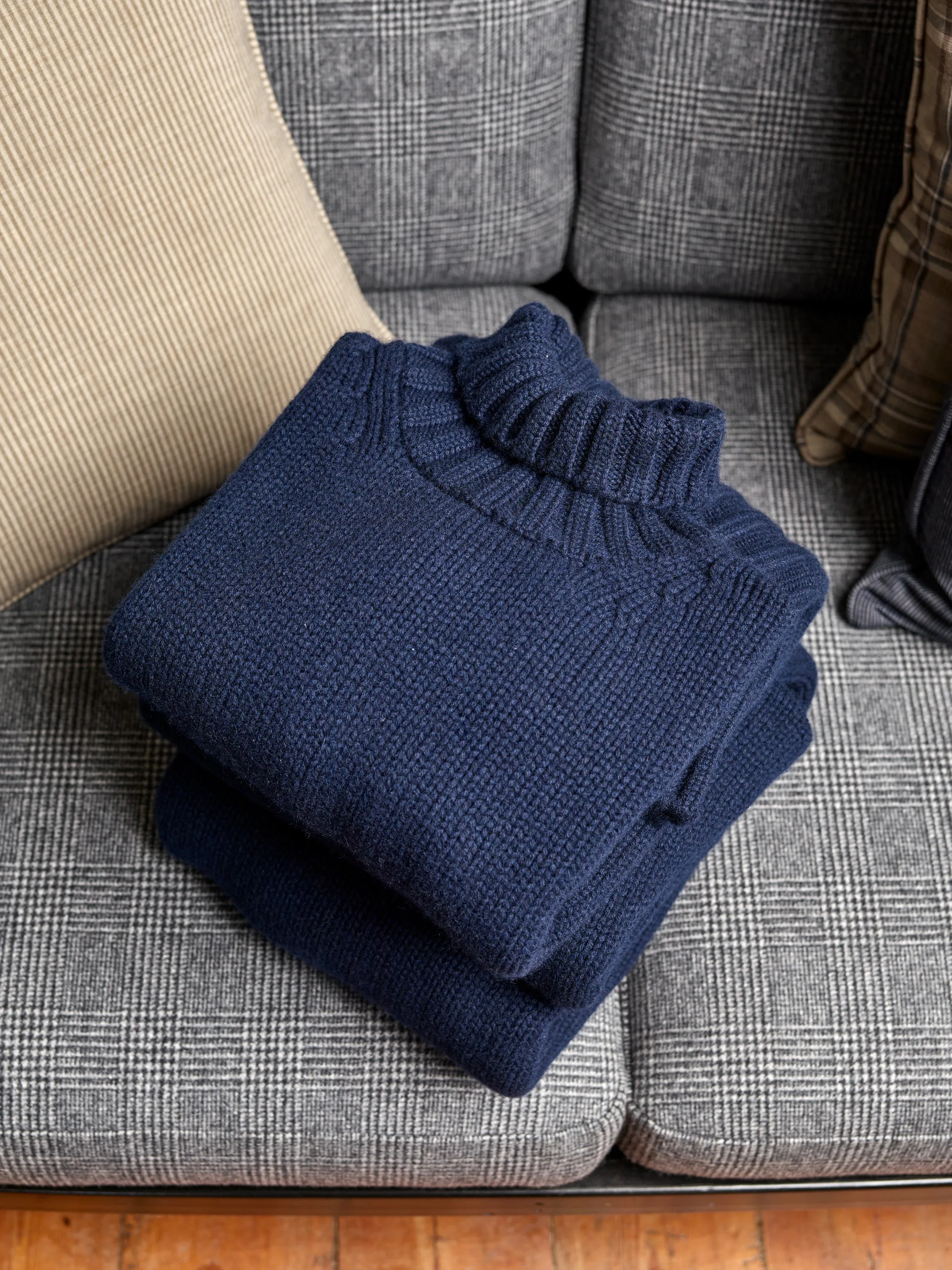 FOX x CORGI Dark Royal Blue Cashmere Roll Neck Pullover