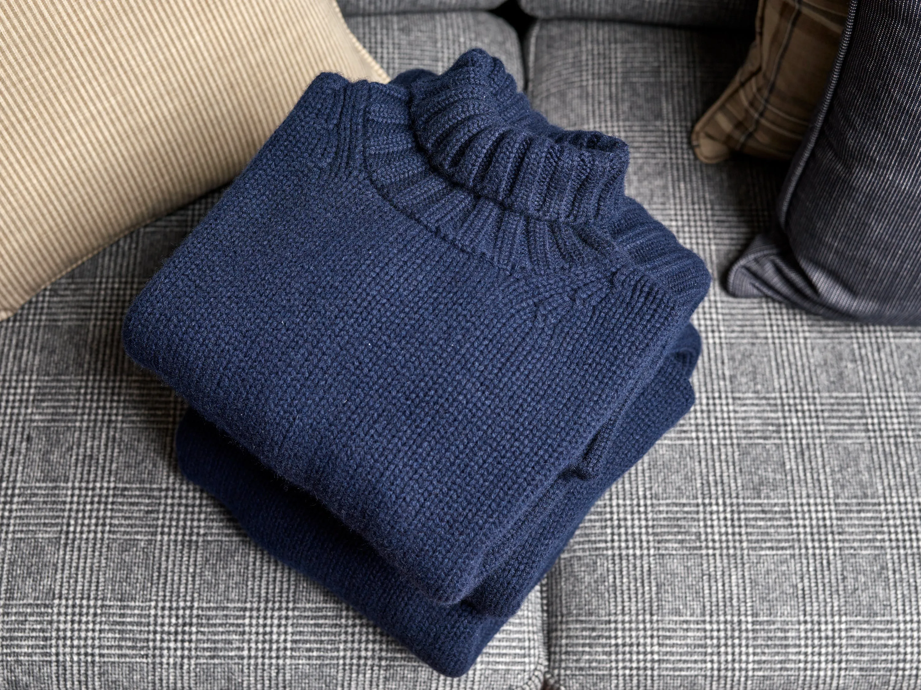 FOX x CORGI Dark Royal Blue Cashmere Roll Neck Pullover