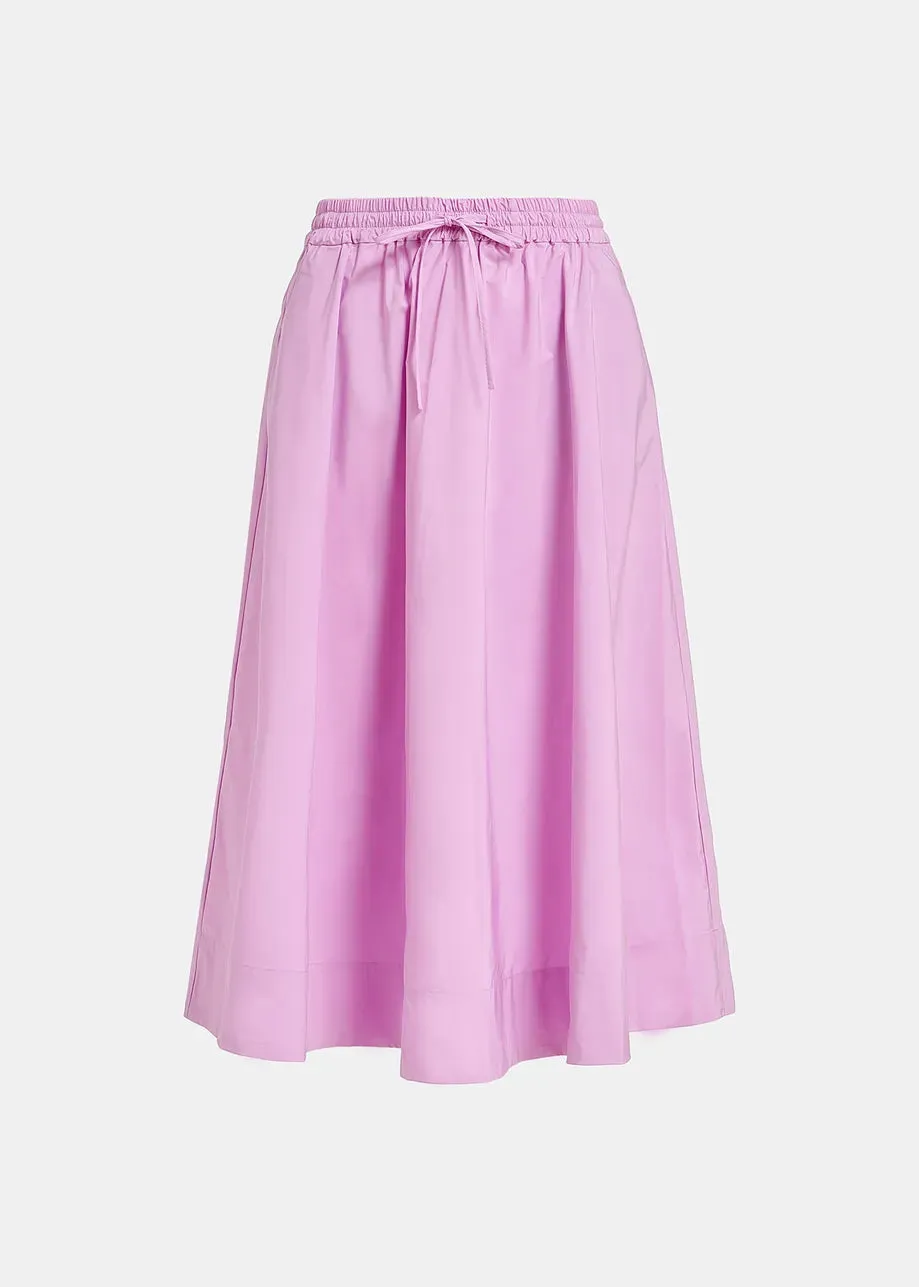 Fuchsia 'Taffata' Midi Length Skirt - Lilac