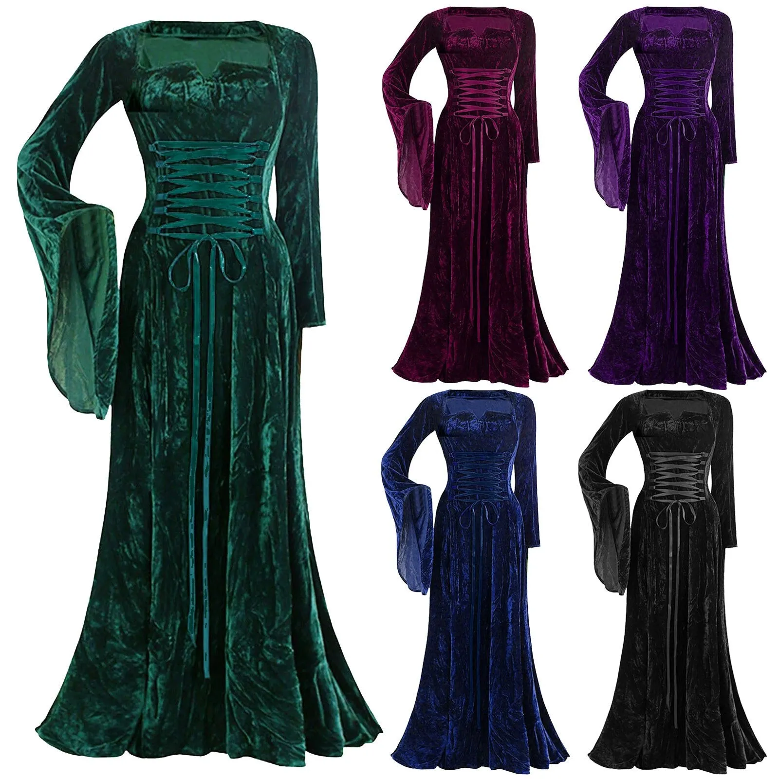 Funki Buys | Dresses | Women's Medieval Velvet Maxi Dress