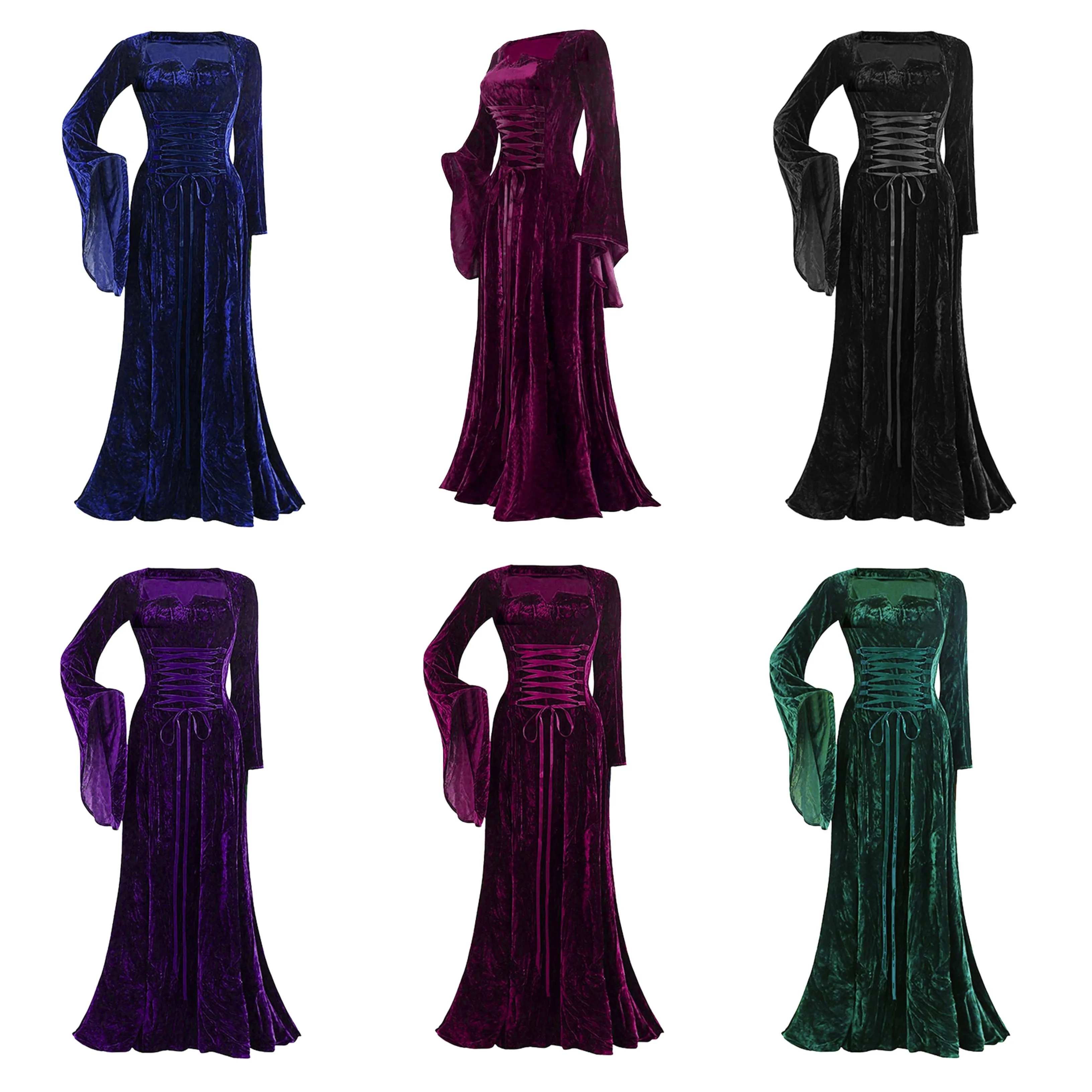 Funki Buys | Dresses | Women's Medieval Velvet Maxi Dress