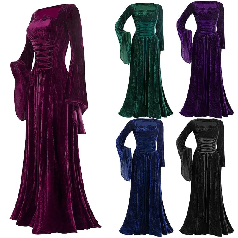 Funki Buys | Dresses | Women's Medieval Velvet Maxi Dress