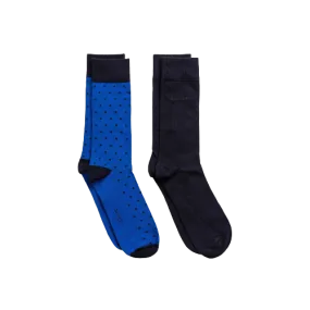 GANT - 2 Pack Gant Dot and Solid Colour Socks - Charcoal | Blue