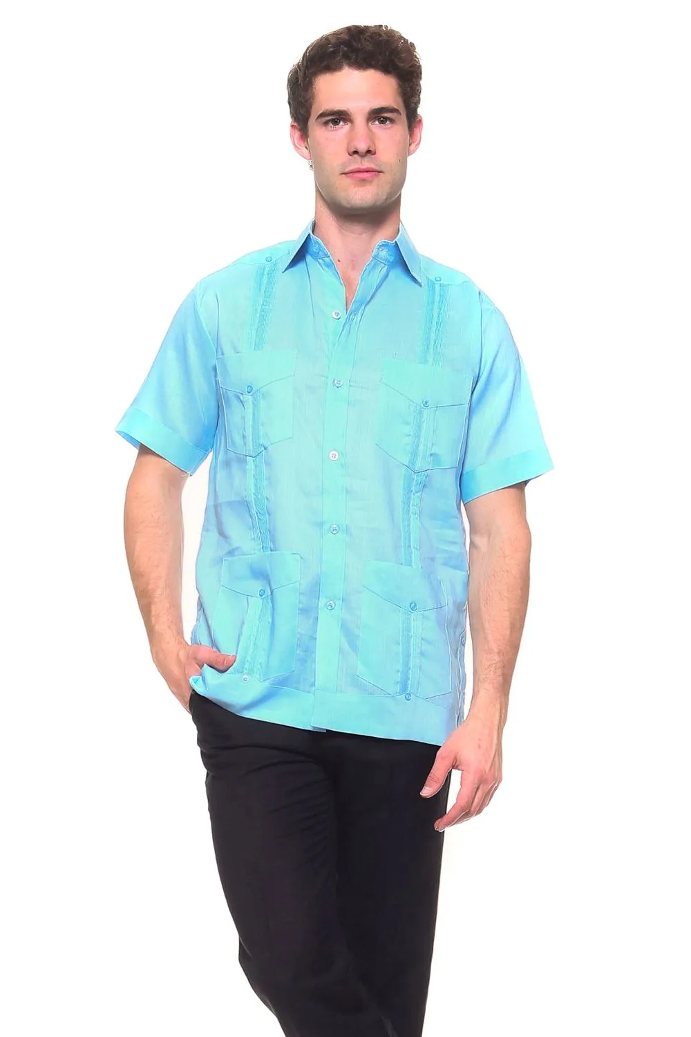 Genuine Mojito Signature Premium Collection 100% Irish Linen Classic Guayabera Shirt Short Sleeve