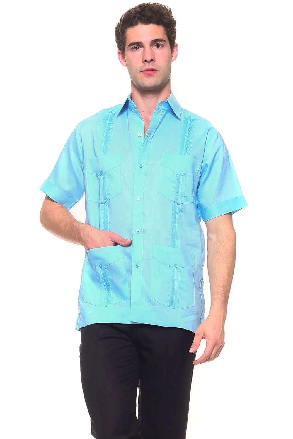 Genuine Mojito Signature Premium Collection 100% Irish Linen Classic Guayabera Shirt Short Sleeve