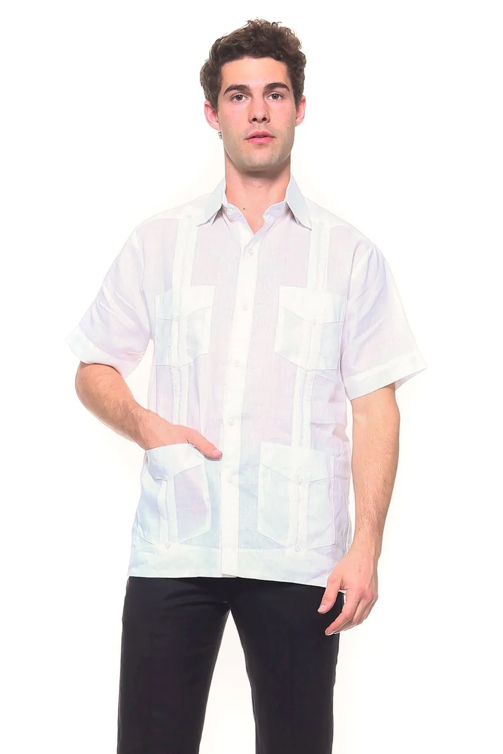 Genuine Mojito Signature Premium Collection 100% Irish Linen Classic Guayabera Shirt Short Sleeve