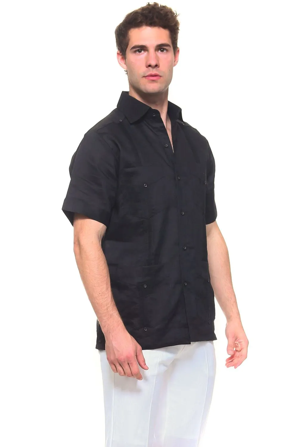 Genuine Mojito Signature Premium Collection 100% Irish Linen Classic Guayabera Shirt Short Sleeve