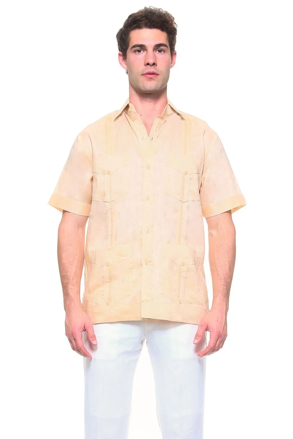 Genuine Mojito Signature Premium Collection 100% Irish Linen Classic Guayabera Shirt Short Sleeve