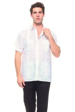 Genuine Mojito Signature Premium Collection 100% Irish Linen Classic Guayabera Shirt Short Sleeve