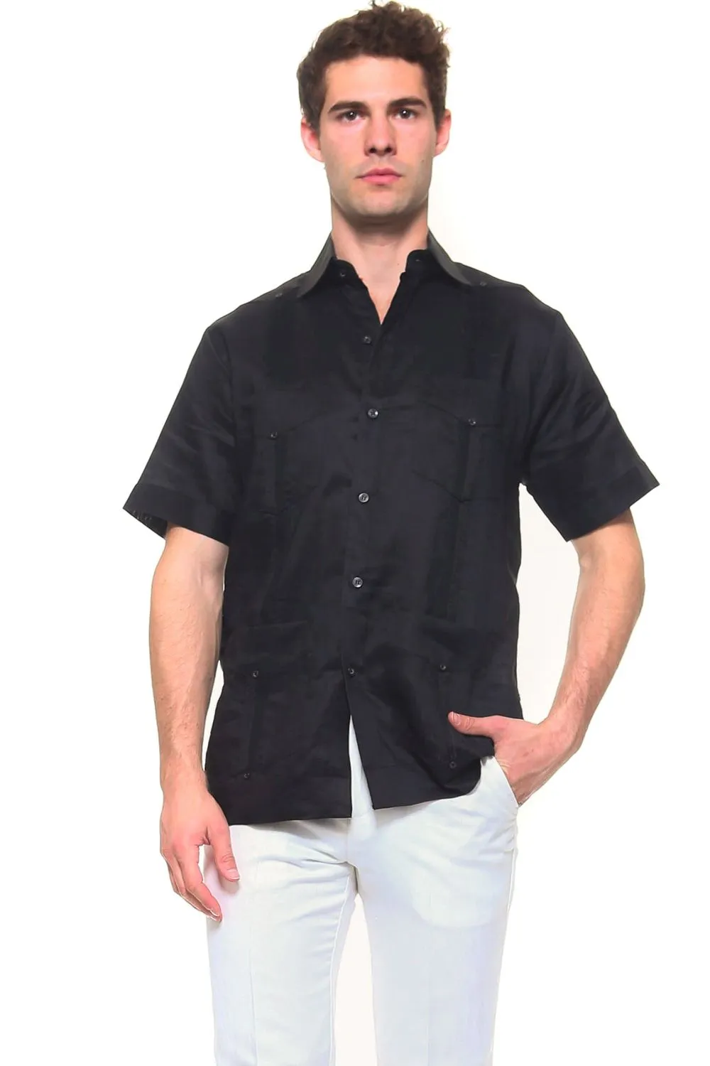 Genuine Mojito Signature Premium Collection 100% Irish Linen Classic Guayabera Shirt Short Sleeve