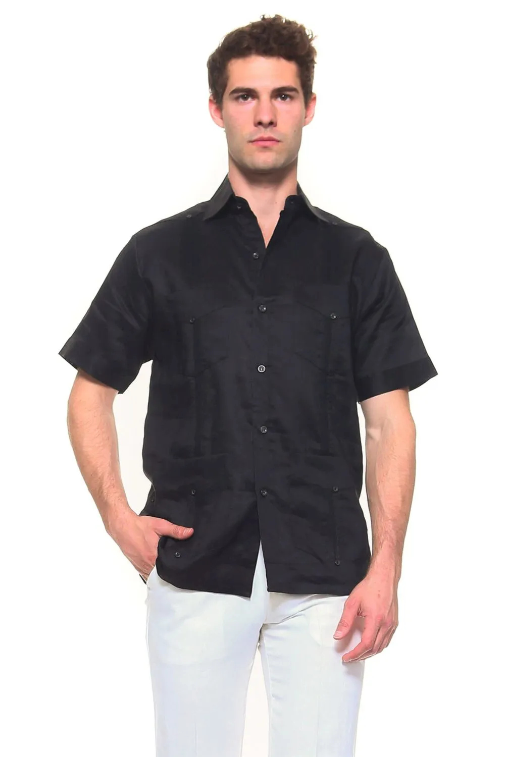 Genuine Mojito Signature Premium Collection 100% Irish Linen Classic Guayabera Shirt Short Sleeve