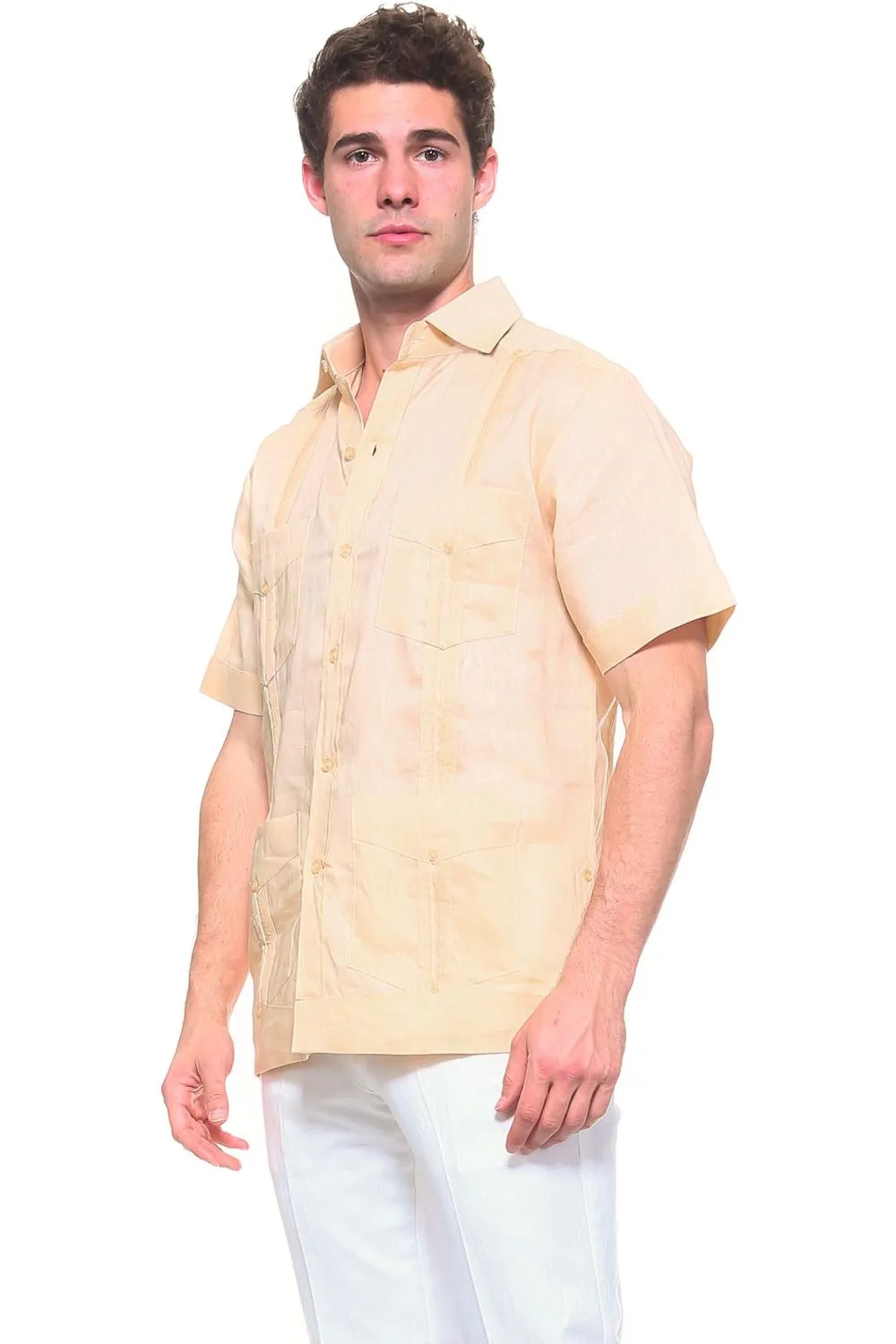 Genuine Mojito Signature Premium Collection 100% Irish Linen Classic Guayabera Shirt Short Sleeve